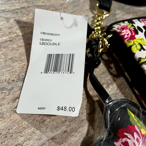 NWT Luv by Betsey Johnson Leo Red LB Double crossbody bag w/ Heart ♥️ keychain - Picture 5 of 16
